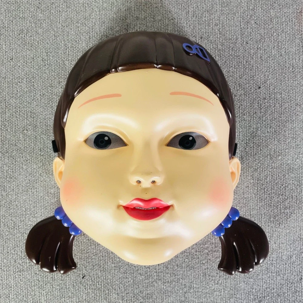 Spirit Halloween Squid Game Young Hee Doll Mask Adult Plastic Netflix Costume TV